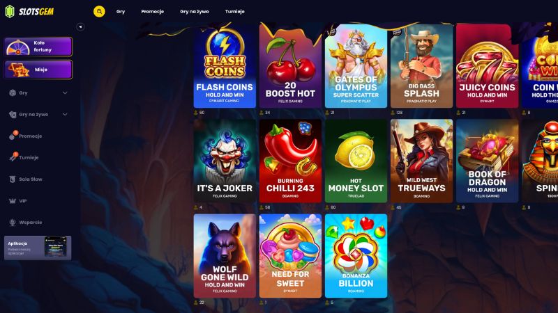 Slotsgem Casino screenshot automatów online